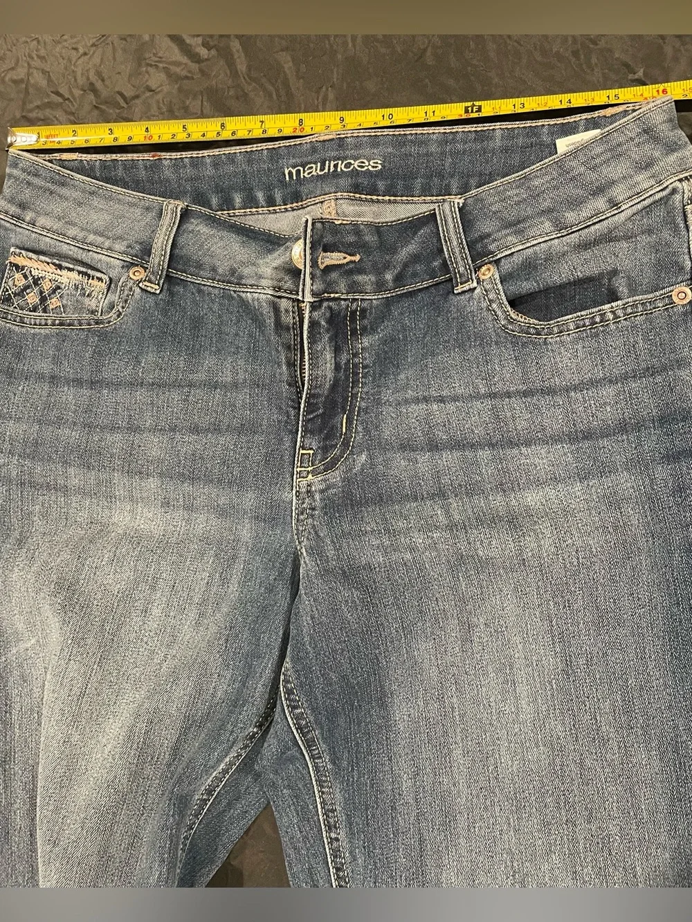 Maurices Blue Boot Cut Jeans with Embroidered Pocket
